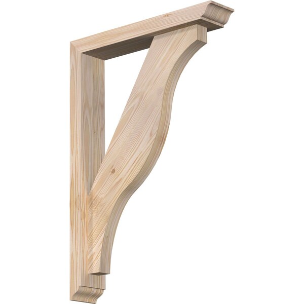 Ekena Millwork Funston Traditional Smooth Bracket w/ Offset Brace, Douglas Fir, 3 1/2"W x 18"D x 26"H BKT0402X18X26FST01SDF - main